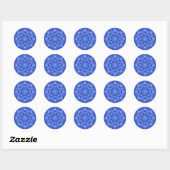 Azure Harmony Mandala Runder Aufkleber (Blatt)