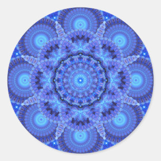 Azure Harmony Mandala Runder Aufkleber