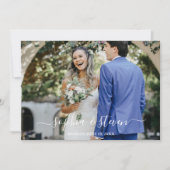 Azure & Ivory Floral Romance Wedding  Dankeskarte (Vorderseite)