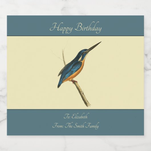 Azure Kingfisher II Schaumweinetikett (Einzelnes Label)