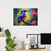 Azure Kingfisher Poster (Heimbüro)