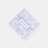Azure Lace Elegant Blue Personalisiert Napkins Serviette (Ecke)