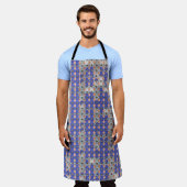 Azure Lattice Mosaic Geometric Pattern 1297 Schürze (Getragen)