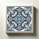 Azure Lotus Majesty Fliese<br><div class="desc">"Azure Lotus Majesty" ist ein faszinierendes Keramik-Fliesenmuster, das zeitlose Eleganz mit symmetrischer Gestaltung verkörpert. Im Mittelpunkt seiner Schönheit steht das verziert sternähnliche Motiv, ein Fest der Harmonie und Präzision. Die aufwändigen blauen und weißen filigranen und blumengeschmückten Elemente sind eine Hommage an die traditionelle Handwerkskunst der klassischen Keramiken und machen jede...</div>