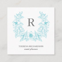 Azure Magnolia Wreath Monogram Social Media