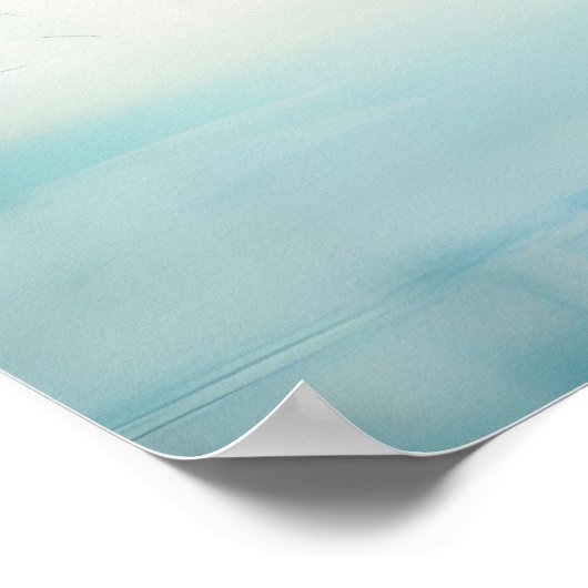 Azure Mangrove Majestät: Aquarell blau-grün Poster (Ecke)