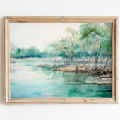 Azure Mangrove Majestät: Aquarell blau-grün Poster