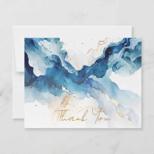 AZURE Marble Dreams Gala Dankeskarte (Vorderseite)