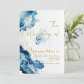 AZURE Marble Dreams Gala Einladung (Stehend Vorderseite)