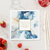 AZURE Marble Dreams Gala | GLITZER SAVE THE DATE Serviette (Beispiel)