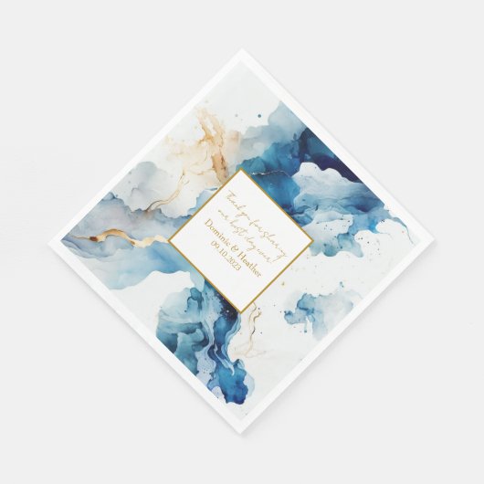 AZURE Marble Dreams Gala | GLITZER SAVE THE DATE Serviette (Ecke)