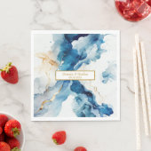 AZURE Marble Dreams Gala | GLITZER SAVE THE DATE Serviette (Beispiel)