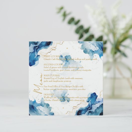 AZURE Marble Dreams Gala Menükarte (Stehend Vorderseite)