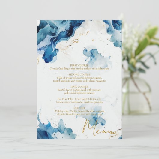 AZURE Marble Dreams Gala Menükarte (Stehend Vorderseite)