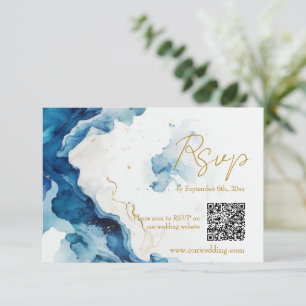 AZURE Marble Dreams Gala QR-Code-Antwortkarte RSVP Karte