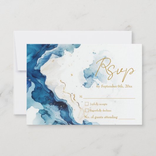 AZURE Marble Dreams Gala RSVP Card (Vorderseite)
