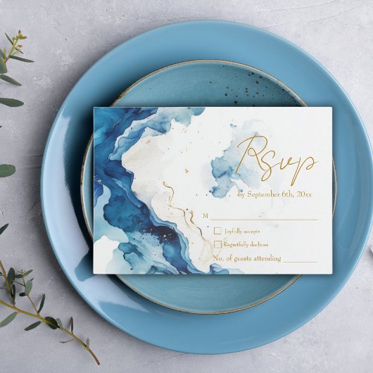 AZURE Marble Dreams Gala RSVP Card Karte