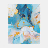 Azure Marble with Golden Splashes Fleecedecke (Vorderseite)