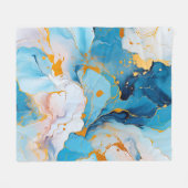 Azure Marble with Golden Splashes Fleecedecke (Vorderseite (Horizontal))