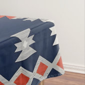 Azure Navy and Terracotta Geometric Tribal Tischdecke (Beispiel)