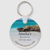 Azure Ocean Sandy Beach Foto Business Schlüsselanhänger (Vorderseite)