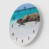 Azure Ocean Sandy Beach Foto Große Wanduhr (Winkel)