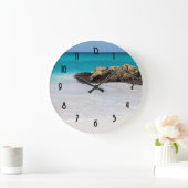 Azure Ocean Sandy Beach Foto Große Wanduhr (Zuhause)