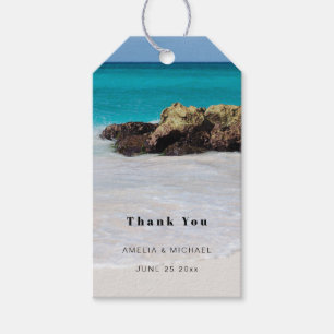 Azure Ocean Sandy Beach Foto Hochzeit Vielen Dank Geschenkanhänger