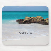 Azure Ocean Sandy Beach Foto Mousepad (Vorne)