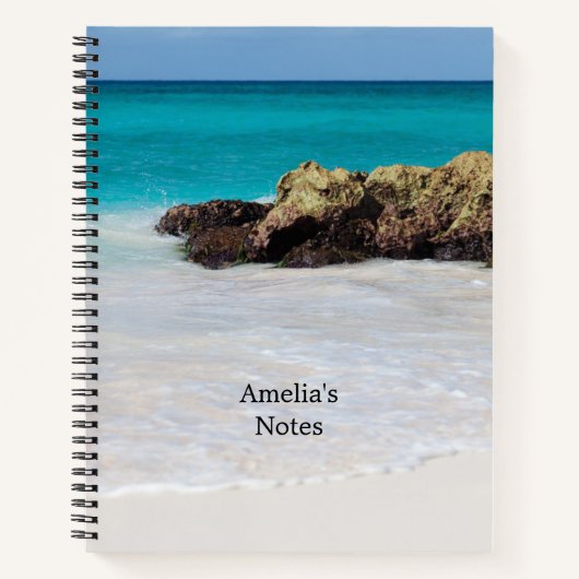 Azure Ocean Sandy Beach Foto Notizblock (Vorderseite)