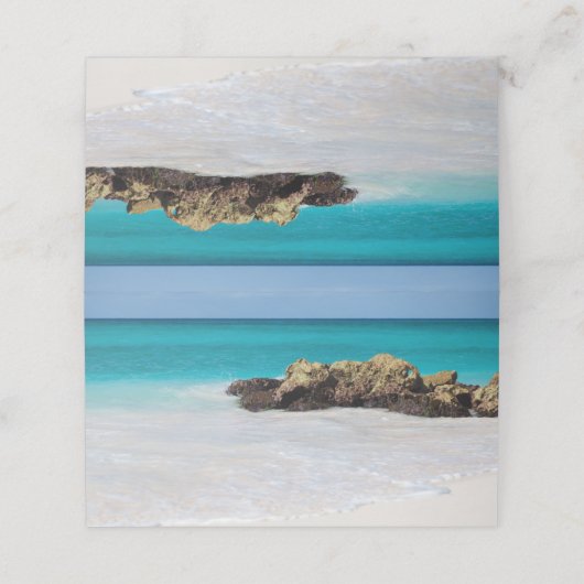 Azure Ocean Sandy Beach Foto Platzkarte (Außenseite Aufgefaltet)