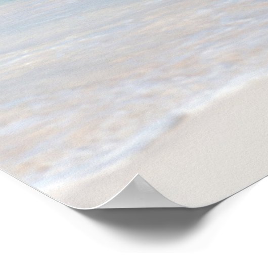 Azure Ocean Sandy Beach Foto Poster (Ecke)