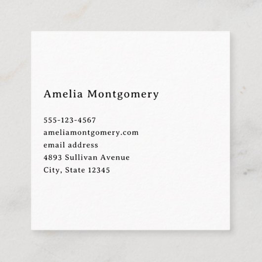 Azure Ocean Sandy Beach Foto Quadratische Visitenkarte (Rückseite)