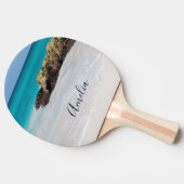 Azure Ocean Sandy Beach Foto Tischtennis Schläger (Seitenansicht)