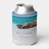 Azure Ocean Sandy Beach Foto Wedding Dosenkühler (Kanne Vorderseite)
