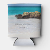 Azure Ocean Sandy Beach Foto Wedding Dosenkühler (Vorderseite)