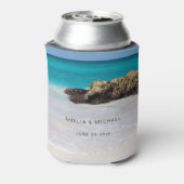 Azure Ocean Sandy Beach Foto Wedding Dosenkühler (Kanne Rückseite)