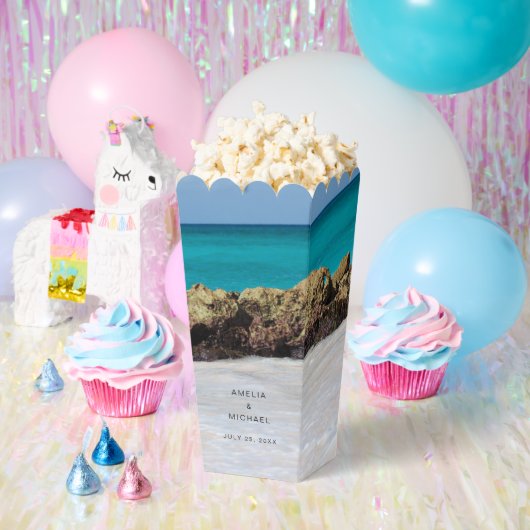 Azure Ocean Sandy Beach Foto Wedding Geschenkschachtel (Party)