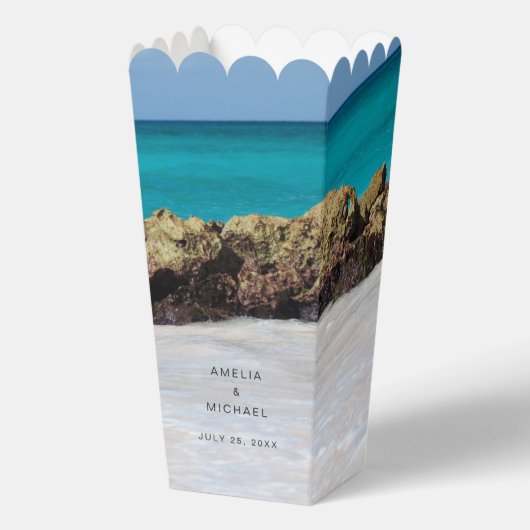 Azure Ocean Sandy Beach Foto Wedding Geschenkschachtel (Vorderseite)