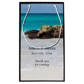 Azure Ocean Sandy Beach Foto Wedding Kleine Geschenktüte (Rückseite)