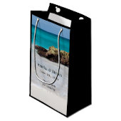 Azure Ocean Sandy Beach Foto Wedding Kleine Geschenktüte (Vorderseite Schrägansicht)