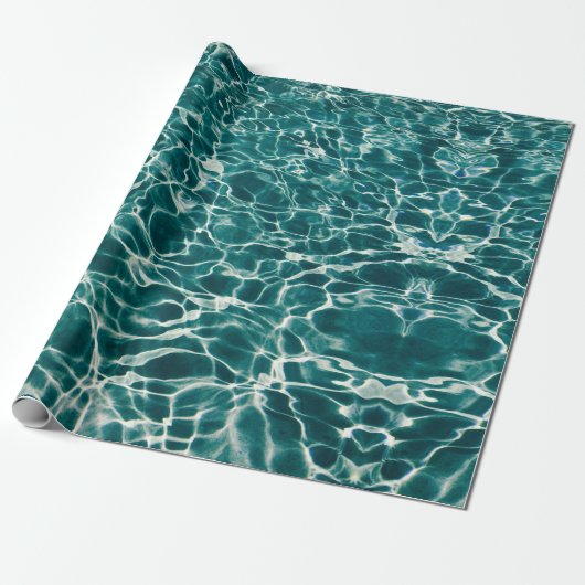 Azure Ocean Waves Wrapping Paper Geschenkpapier (Ungerollt)