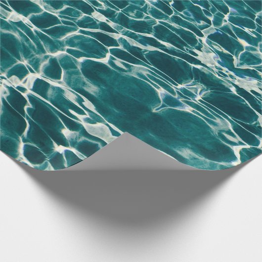 Azure Ocean Waves Wrapping Paper Geschenkpapier (Ecke)