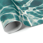 Azure Ocean Waves Wrapping Paper Geschenkpapier (Rolleneckpunkt)