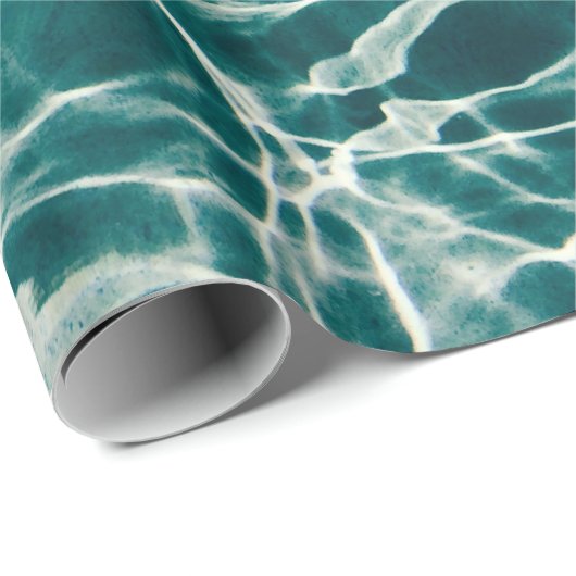 Azure Ocean Waves Wrapping Paper Geschenkpapier (Rolleneckpunkt)