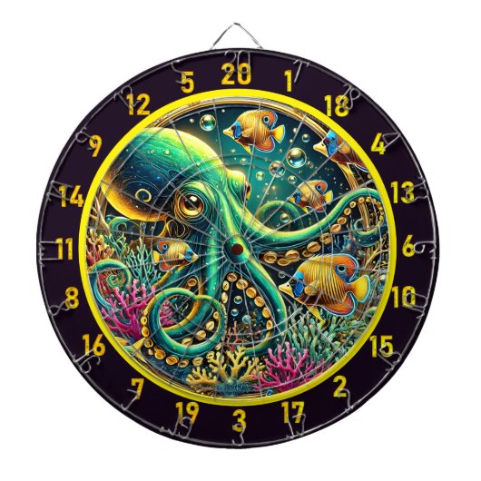 Azure Octopus Tide Dartboard Dartscheibe (vorne)