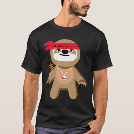 Azure Open Source Brady The Ninja Sloth T-Shirt (Vorderseite)