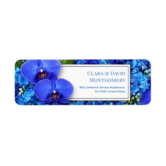 Azure Orchid Hydrangea Botanical Return Address (Vorne)