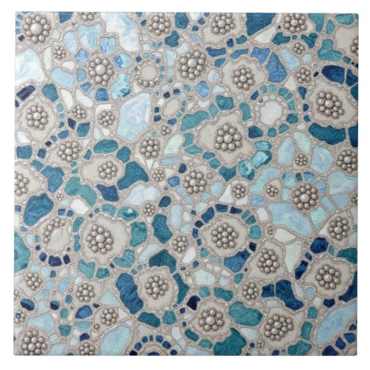 Azure Petal Harmony Keramik Tile Fliese (Vorderseite)
