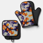 Azure Pumpkin Ofenhandschuh & Topflappen-Set (Vorderseite/Rückseite)